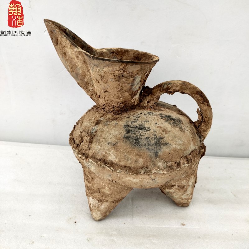 郑州仿古陶器白陶空足鬶酒器摆件新石器时代大汶口文化